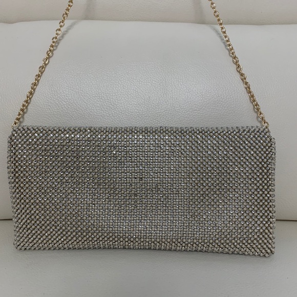 I-N-C Heather Shiny Mesh Clutch/ Shoulder Bag - Picture 4 of 6